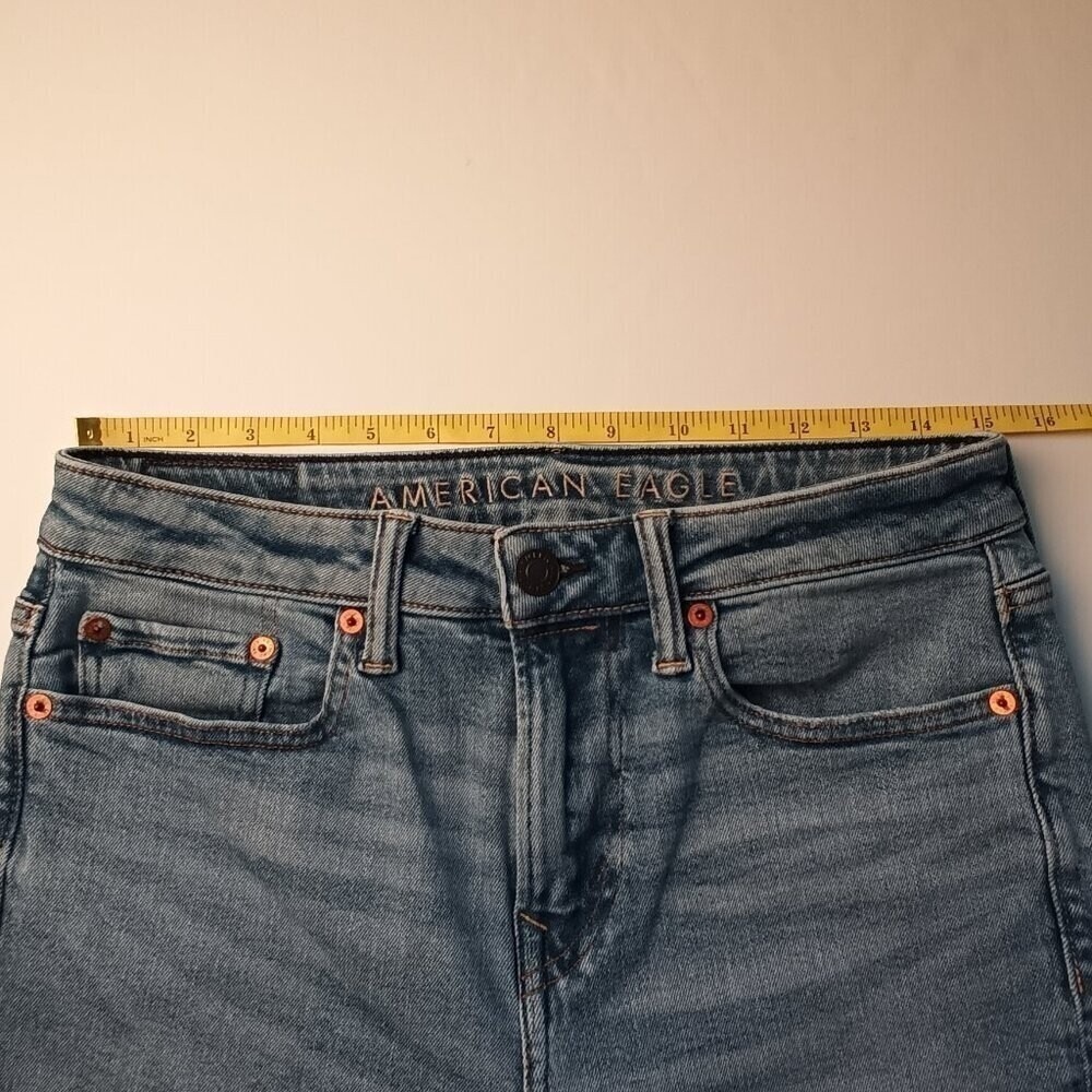 American Eagle Mens Airflex+ Jeans Light Blue Size 30x32 Distressed Slim Denim - Picture 7 of 10